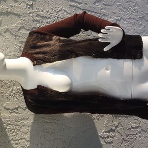 Adrienne Vittadini Ladies Luxury Pure Wool Front Placket Cardigan Sweater